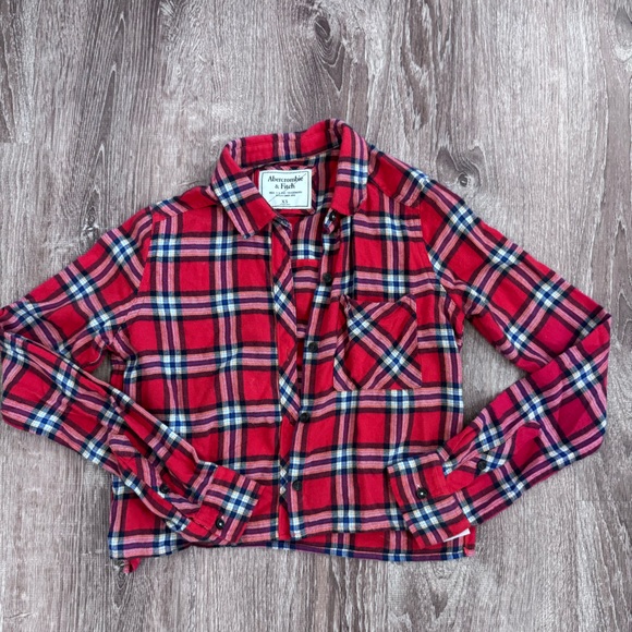 Abercrombie & Fitch Red and Blue Plaid Shirt - Picture 2 of 3